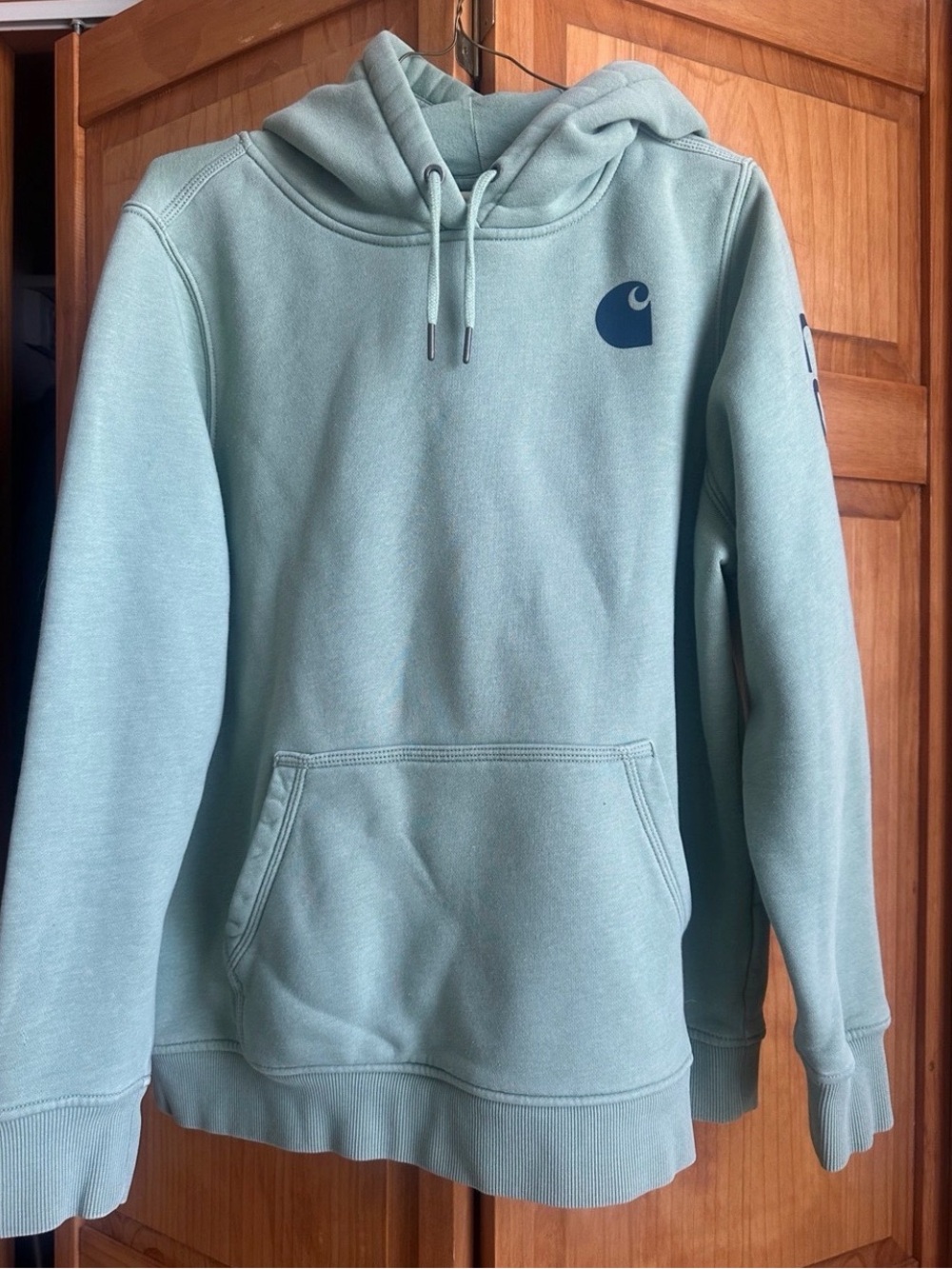 Carhartt Women’s Pullover Hoodie in Seafoam Green